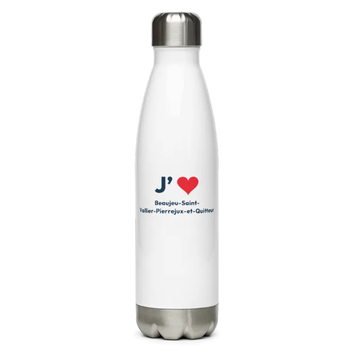 Gourde inox « J’❤ Beaujeu-Saint-Vallier-Pierrejux-et-Quitteur »
