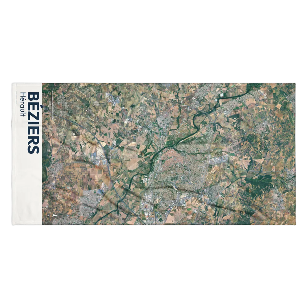 Serviette cartographique — carte de Béziers
