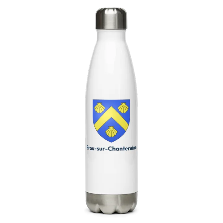 Gourde inox — blason de Brou-sur-Chantereine