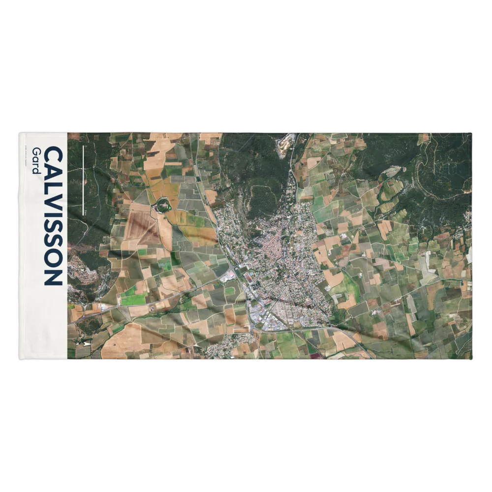 Serviette cartographique — carte de Calvisson