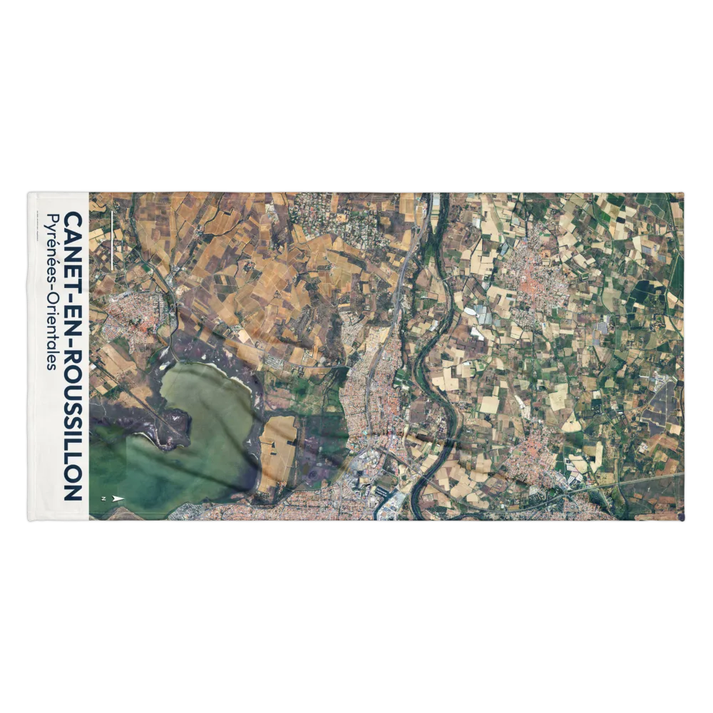 Serviette de plage — vue aérienne de Canet-en-Roussillon