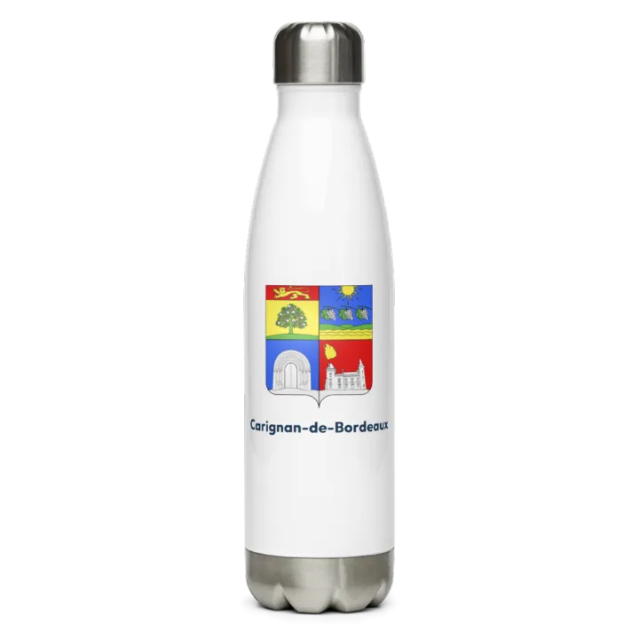 Gourde inox — blason de Carignan-de-Bordeaux