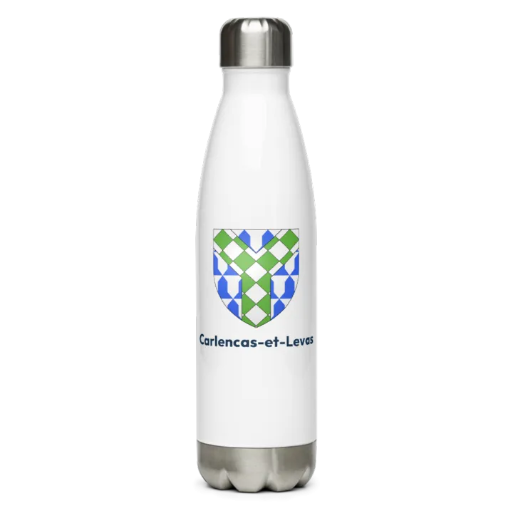 Gourde inox — blason de Carlencas-et-Levas