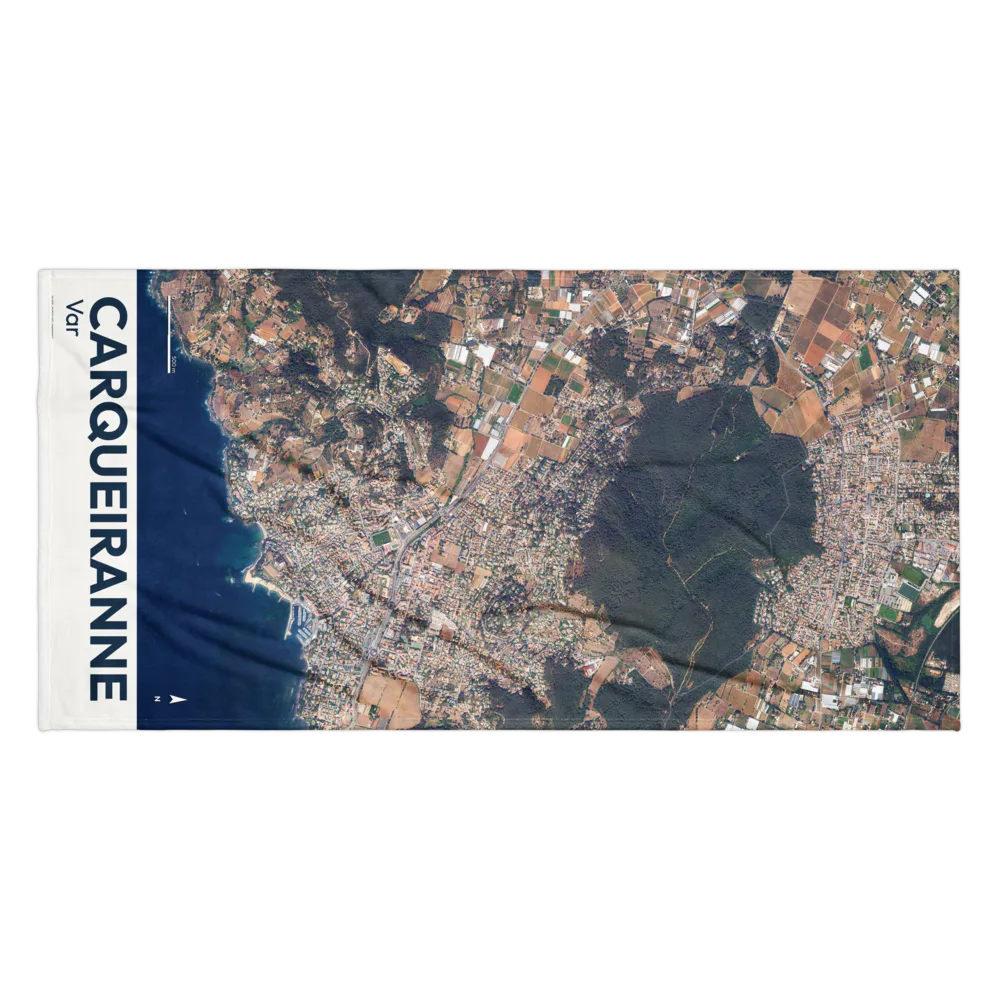 Serviette cartographique — carte de Carqueiranne