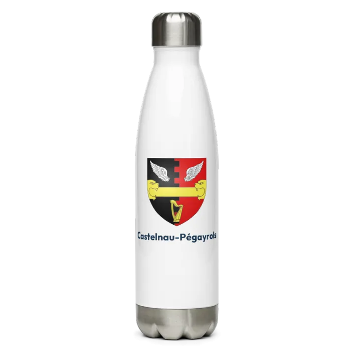 Gourde inox — blason de Castelnau-Pégayrols