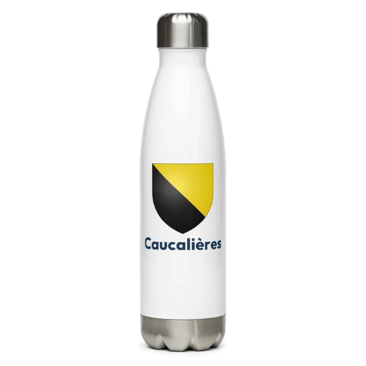 Gourde inox — blason de Caucalières