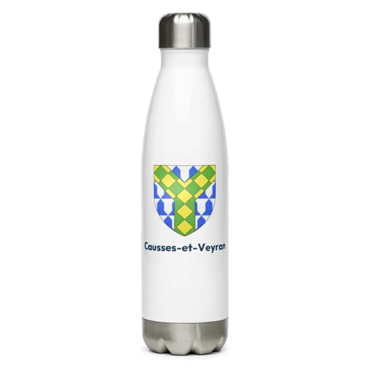 Gourde inox — blason de Causses-et-Veyran