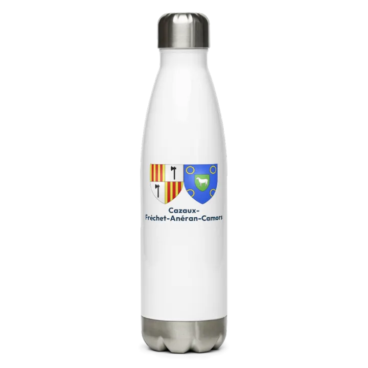 Gourde inox blason de Cazaux-Fréchet-Anéran-Camors
