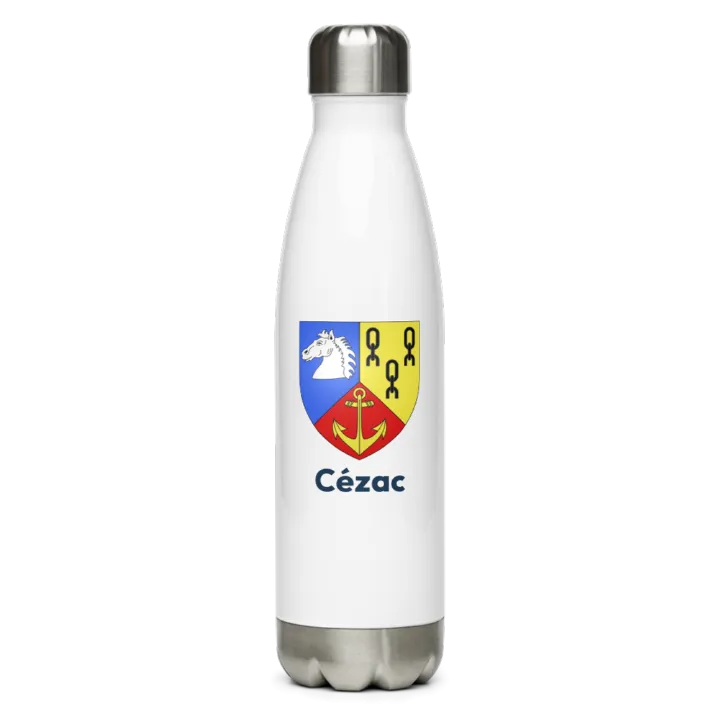 Gourde inox — blason de Cézac