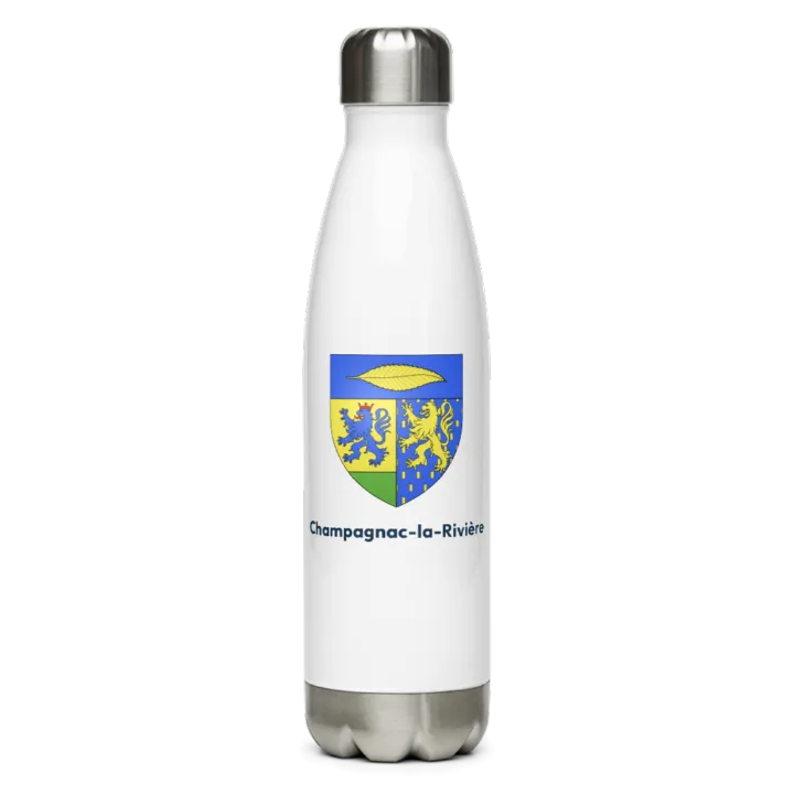 Gourde inox — blason de Champagnac-la-Rivière