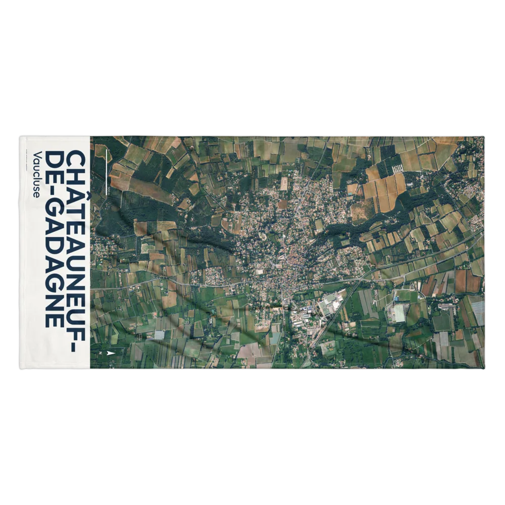 Serviette de plage — vue aérienne de Châteauneuf-de-Gadagne