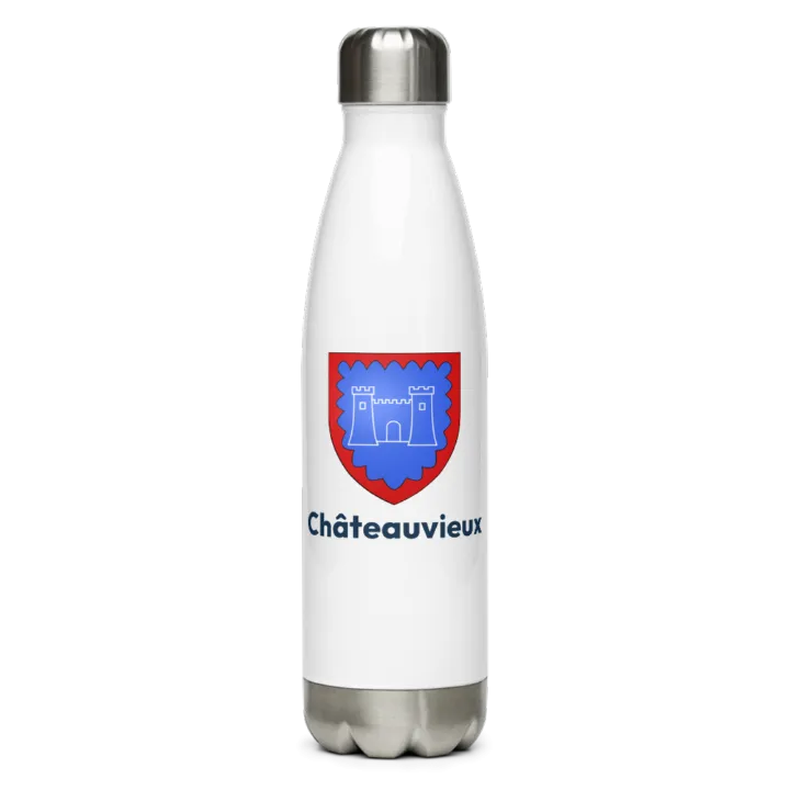 Gourde inox — blason de Châteauvieux