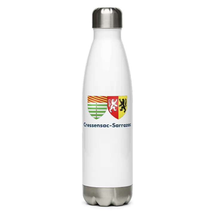 Gourde inox — blason de Cressensac-Sarrazac