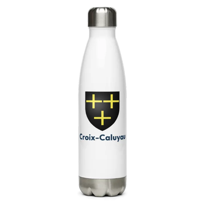 Gourde inox — blason de Croix-Caluyau