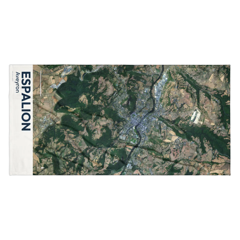 Serviette de plage — vue aérienne d'Espalion
