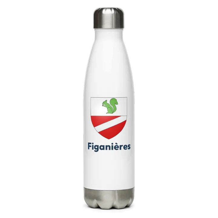 Gourde inox — blason de Figanières