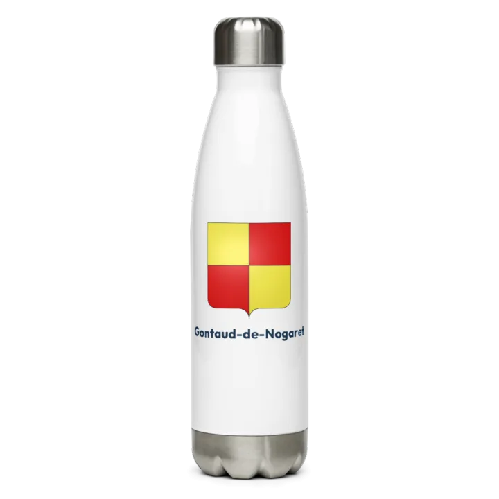 Gourde inox — blason de Gontaud-de-Nogaret