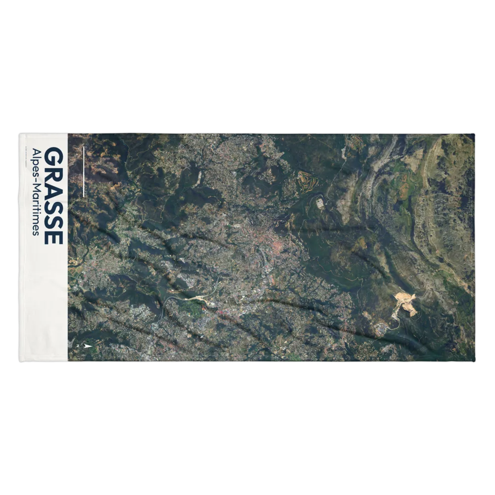 Serviette cartographique — carte de Grasse