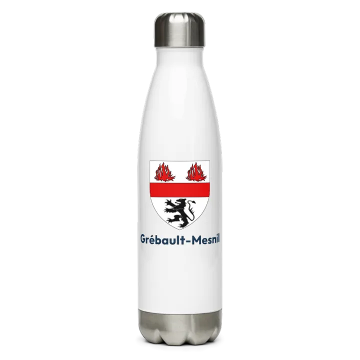 Gourde inox blason de Grébault-Mesnil