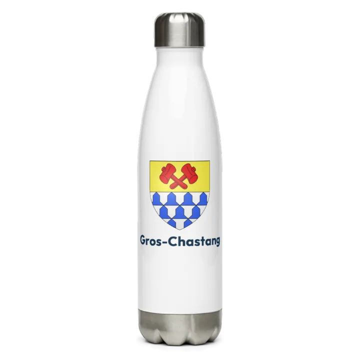Gourde inox — blason de Gros-Chastang