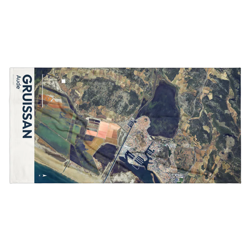 Serviette de plage — vue aérienne de Gruissan