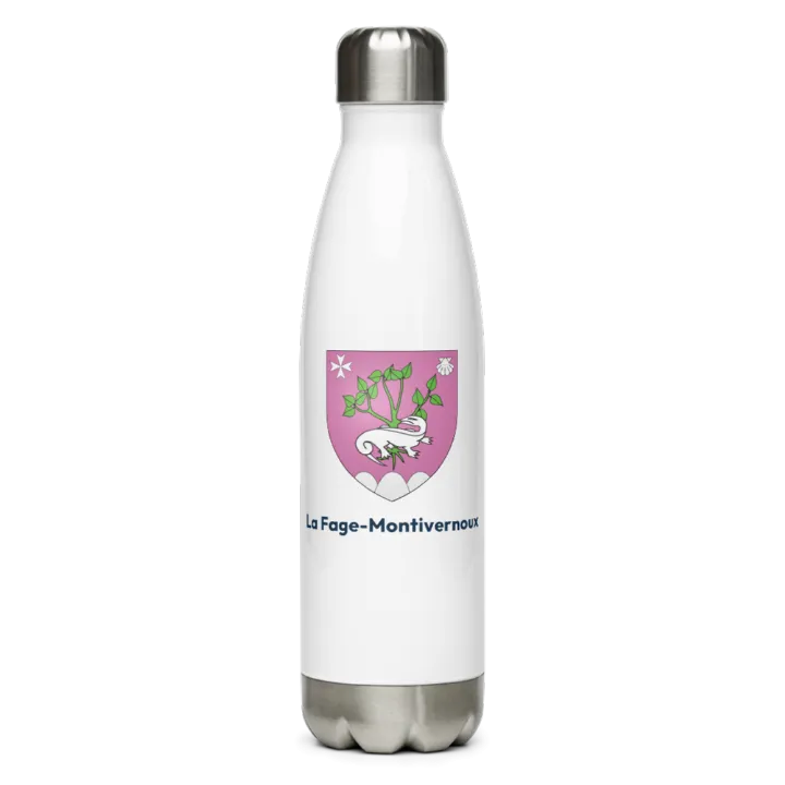 Gourde inox — blason de la Fage-Montivernoux