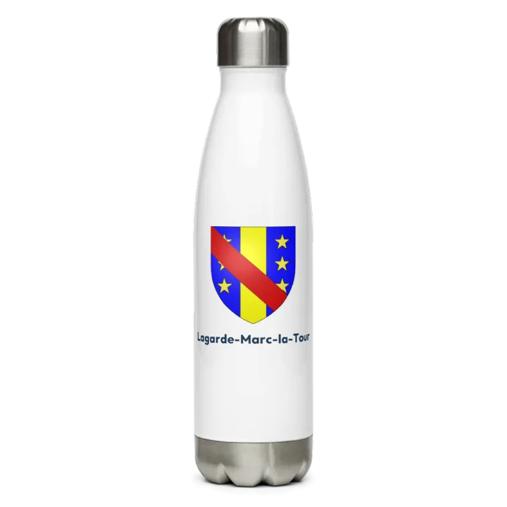 Gourde inox — blason de Lagarde-Marc-la-Tour