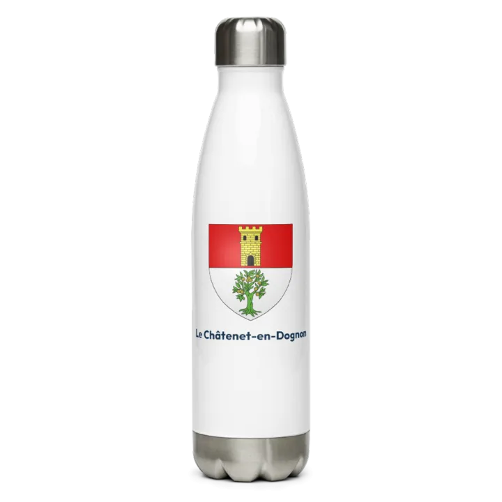 Gourde inox — blason du Châtenet-en-Dognon