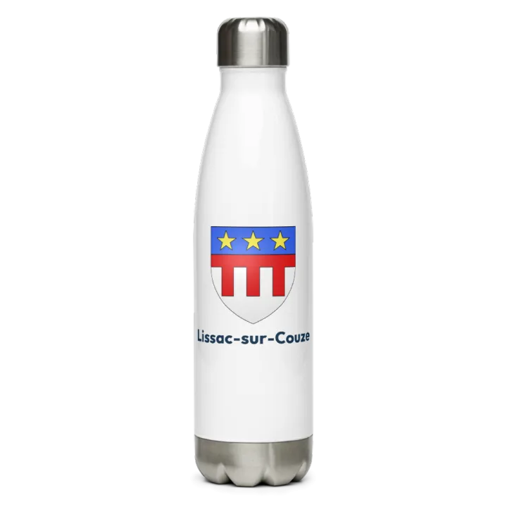 Gourde inox — blason de Lissac-sur-Couze