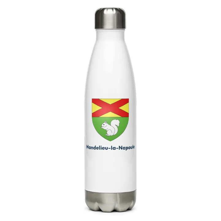 Gourde inox — blason de Mandelieu-la-Napoule