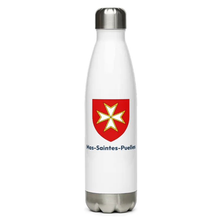 Gourde inox — blason de Mas-Saintes-Puelles