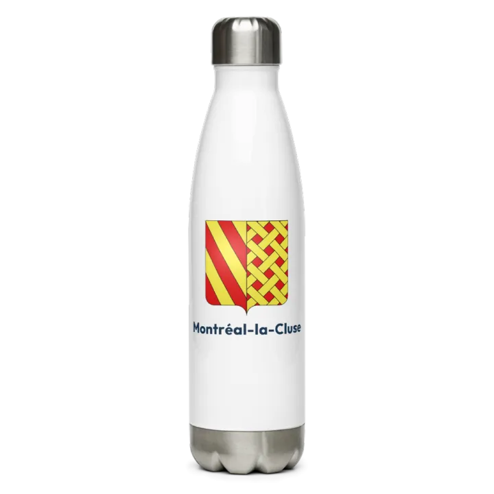 Gourde inox — blason de Montréal-la-Cluse