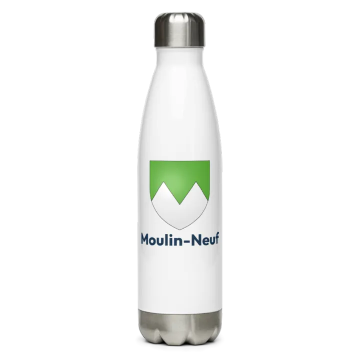 Gourde inox — blason de Moulin-Neuf