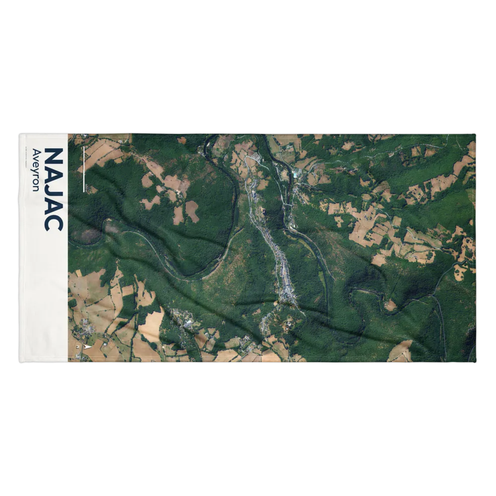 Serviette cartographique — carte de Najac