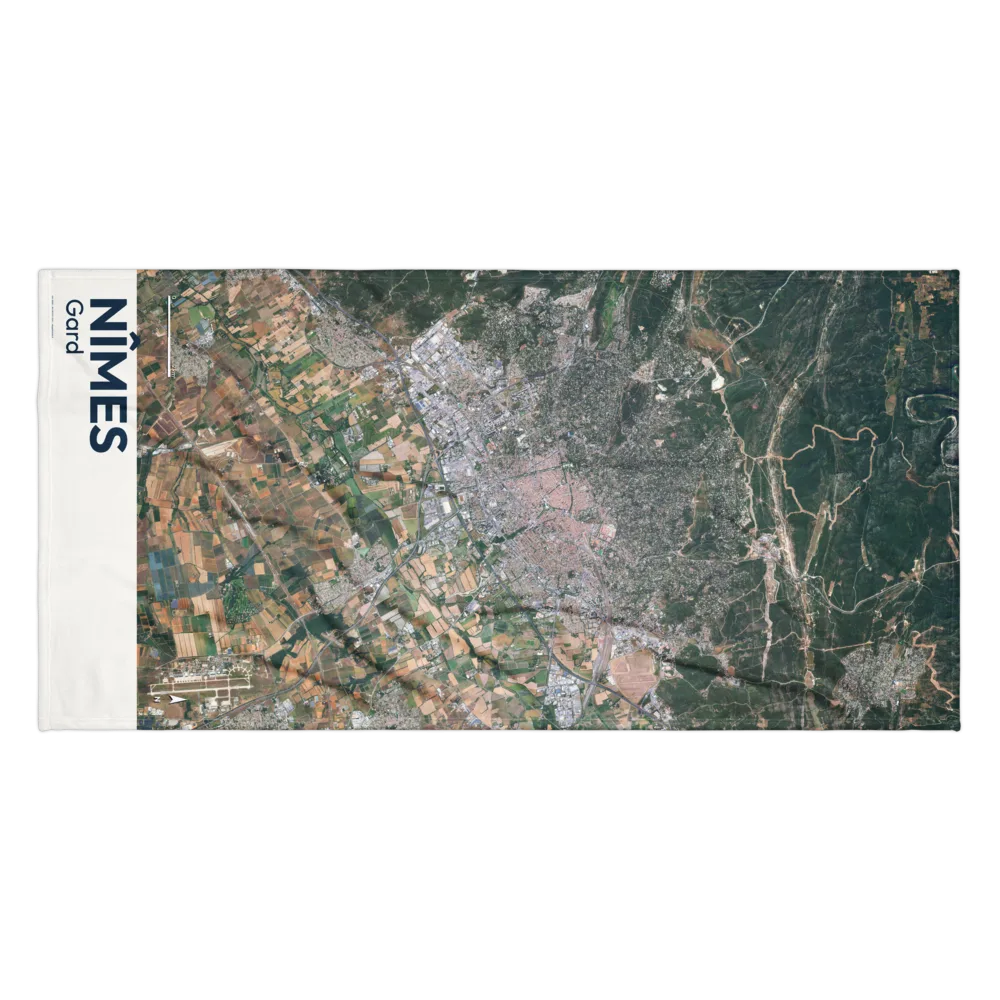 Serviette cartographique — carte de Nîmes
