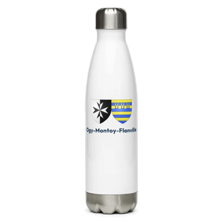 Gourde inox blason de Ogy-Montoy-Flanville