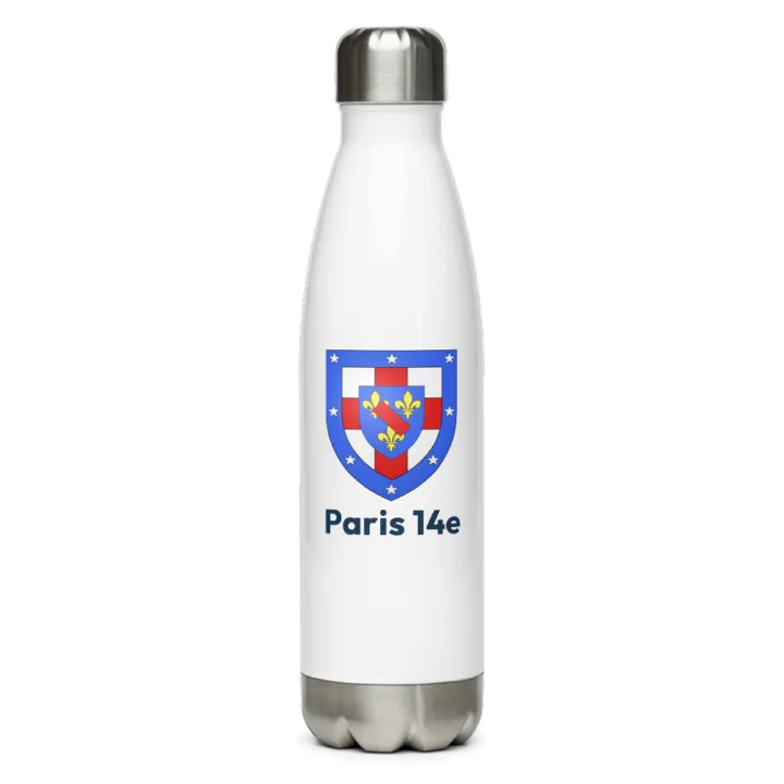 Gourde inox blason de Paris 14e