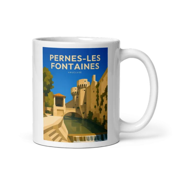 Mug — Affiche vintage du château de Pernes-les-Fontaines