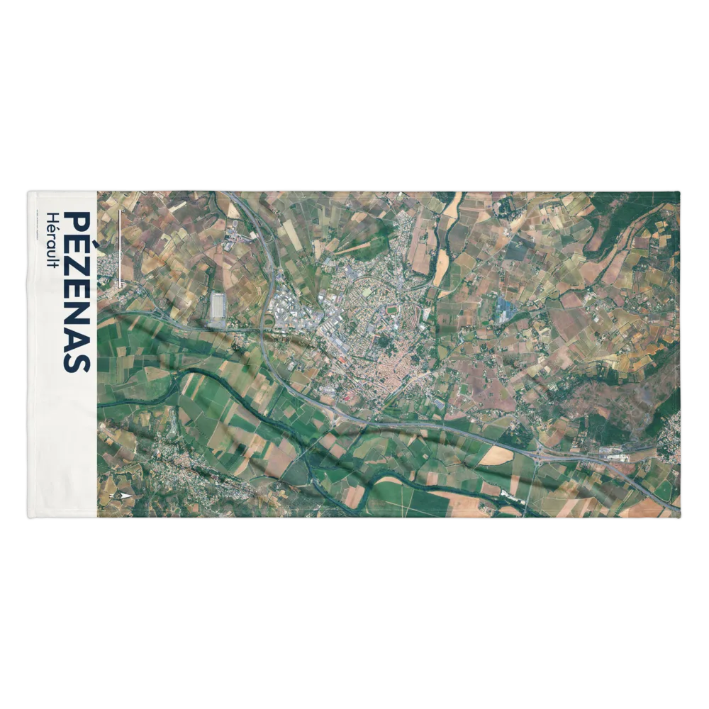 Serviette cartographique — carte de Pézenas