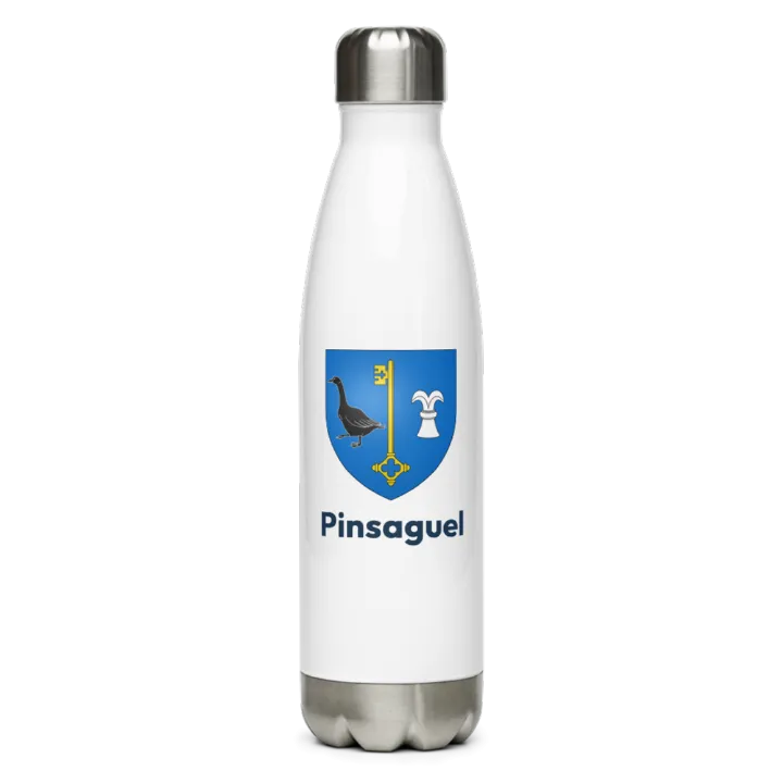 Gourde inox — blason de Pinsaguel