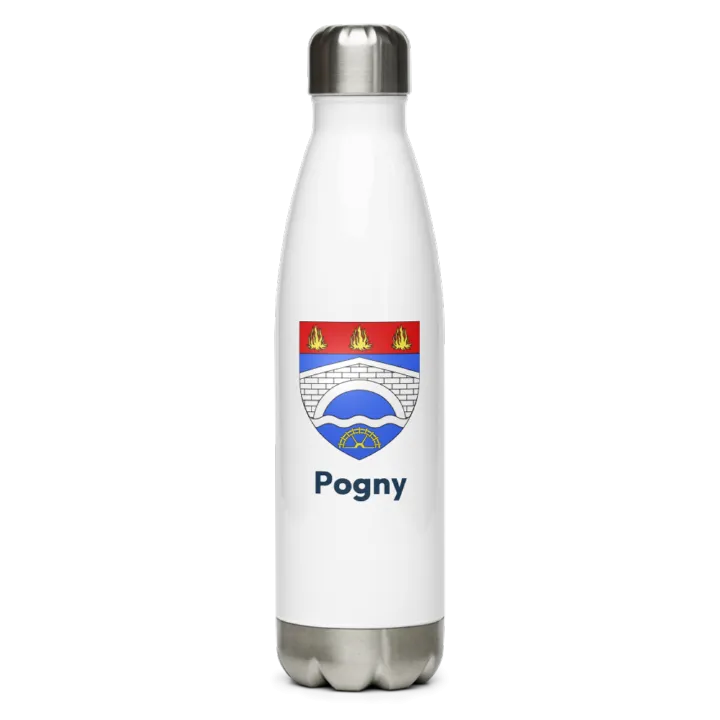 Gourde inox — blason de Pogny