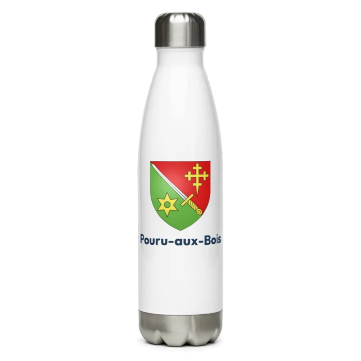 Gourde inox blason de Pouru-aux-Bois