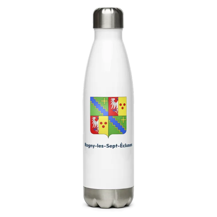 Gourde inox — blason de Rogny-les-Sept-Écluses