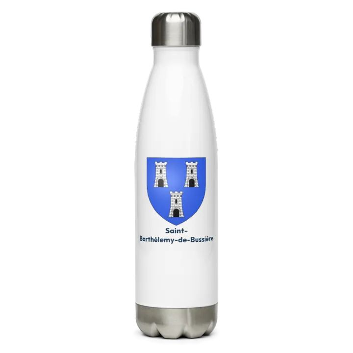 Gourde inox — blason de Saint-Barthélemy-de-Bussière
