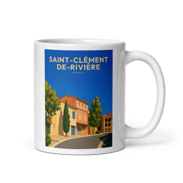 Mug — Affiche vintage de Saint-Clément-de-Rivière (Hérault)