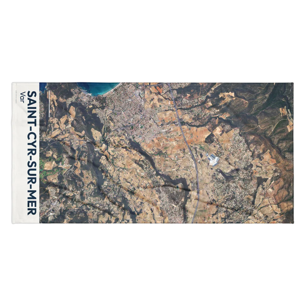 Serviette de plage — vue aérienne de Saint-Cyr-sur-Mer