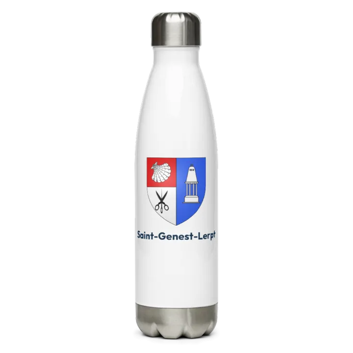 Gourde inox — blason de Saint-Genest-Lerpt