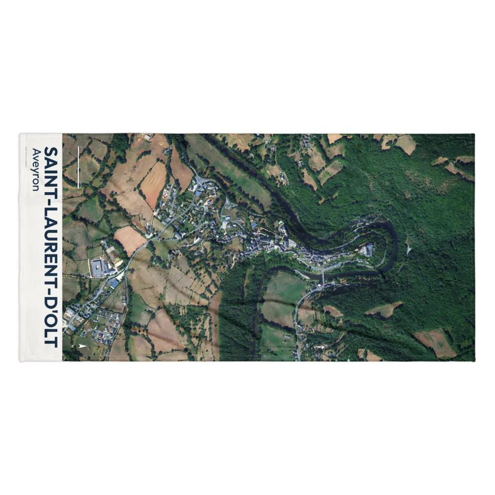 Serviette cartographique — carte de Saint-Laurent-d'Olt