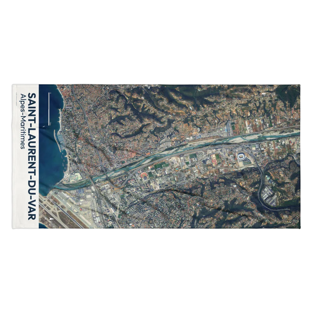 Serviette de plage — vue aérienne de Saint-Laurent-du-Var