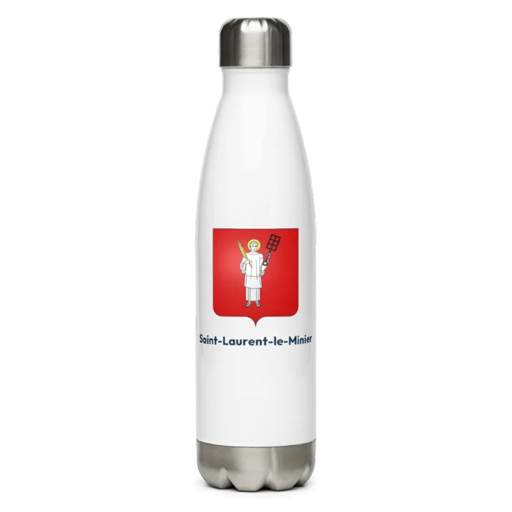 Gourde inox — blason de Saint-Laurent-le-Minier